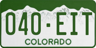 CO license plate 040EIT