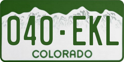 CO license plate 040EKL