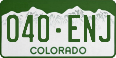 CO license plate 040ENJ
