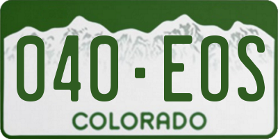 CO license plate 040EOS