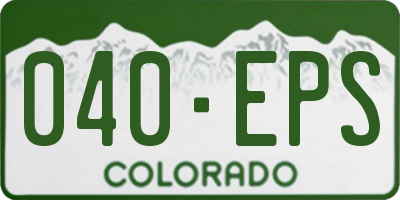 CO license plate 040EPS