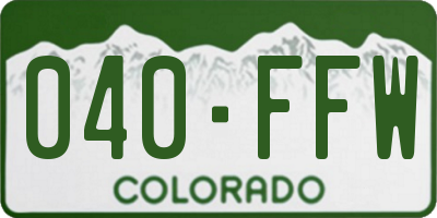 CO license plate 040FFW