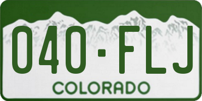 CO license plate 040FLJ