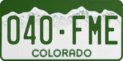 CO license plate 040FME