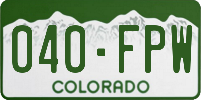 CO license plate 040FPW