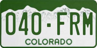 CO license plate 040FRM