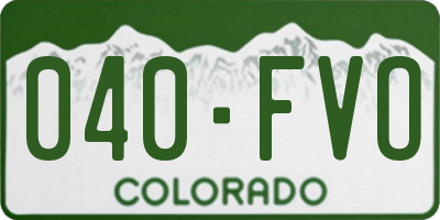 CO license plate 040FVO