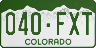 CO license plate 040FXT
