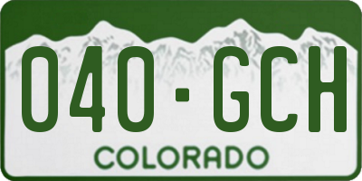 CO license plate 040GCH