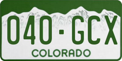 CO license plate 040GCX