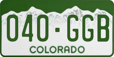 CO license plate 040GGB