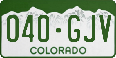 CO license plate 040GJV