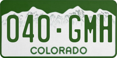 CO license plate 040GMH