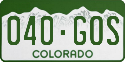 CO license plate 040GOS