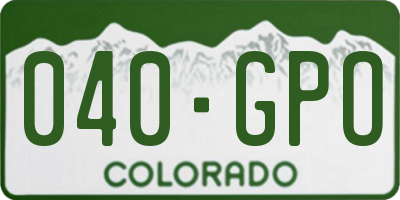 CO license plate 040GPO