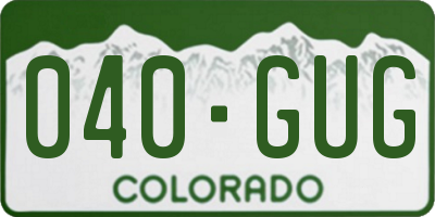 CO license plate 040GUG