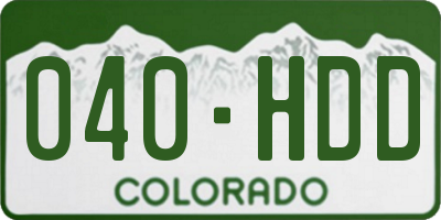 CO license plate 040HDD