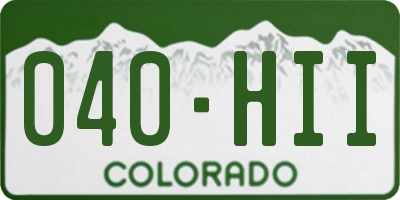 CO license plate 040HII