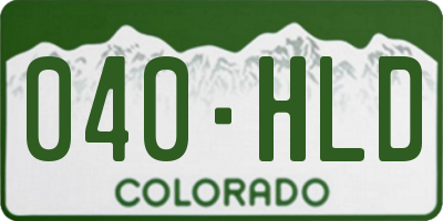 CO license plate 040HLD