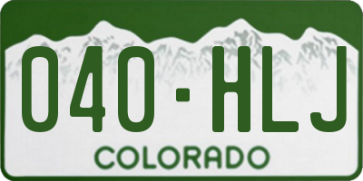 CO license plate 040HLJ