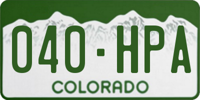 CO license plate 040HPA