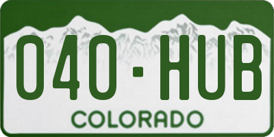 CO license plate 040HUB