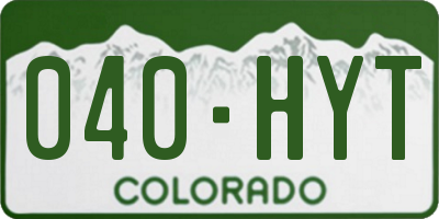 CO license plate 040HYT