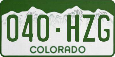 CO license plate 040HZG