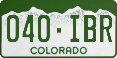 CO license plate 040IBR