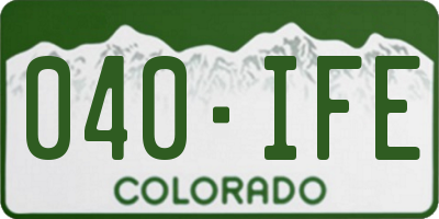 CO license plate 040IFE