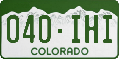 CO license plate 040IHI