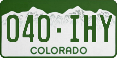 CO license plate 040IHY