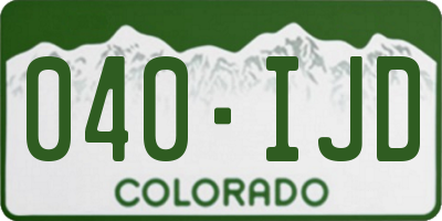 CO license plate 040IJD