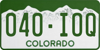 CO license plate 040IOQ