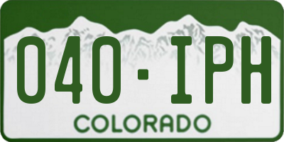 CO license plate 040IPH