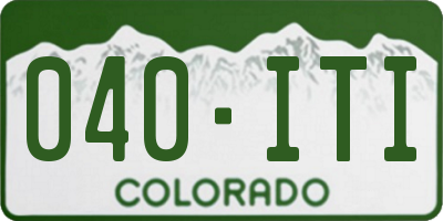 CO license plate 040ITI