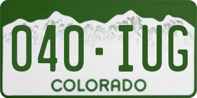 CO license plate 040IUG