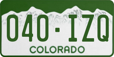 CO license plate 040IZQ