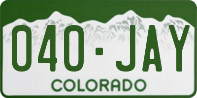 CO license plate 040JAY
