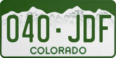 CO license plate 040JDF