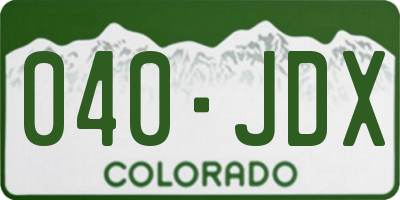 CO license plate 040JDX