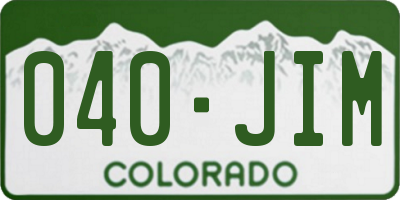 CO license plate 040JIM