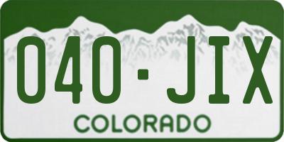 CO license plate 040JIX