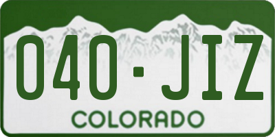 CO license plate 040JIZ