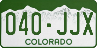 CO license plate 040JJX