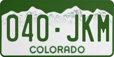 CO license plate 040JKM