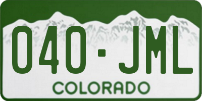CO license plate 040JML