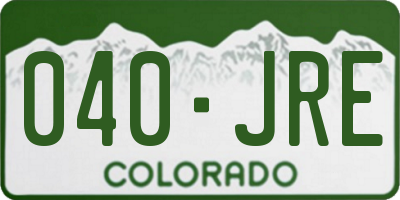 CO license plate 040JRE