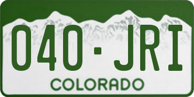 CO license plate 040JRI