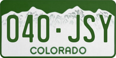 CO license plate 040JSY